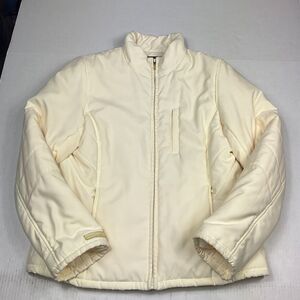 Ralph Lauren Womens Quilted Ski Coat Ivory Full Zip Outwear Insulated M Medium